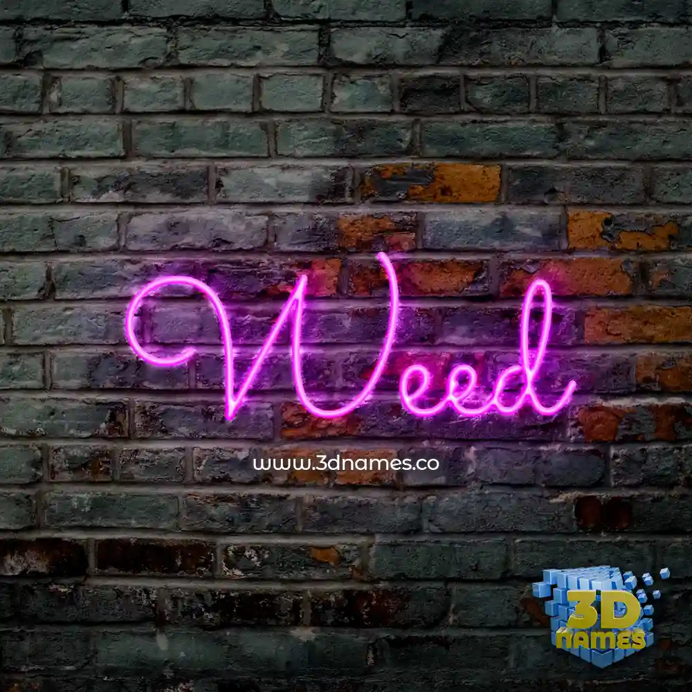 weed in Pink Neon style - 3D name wallpaper
