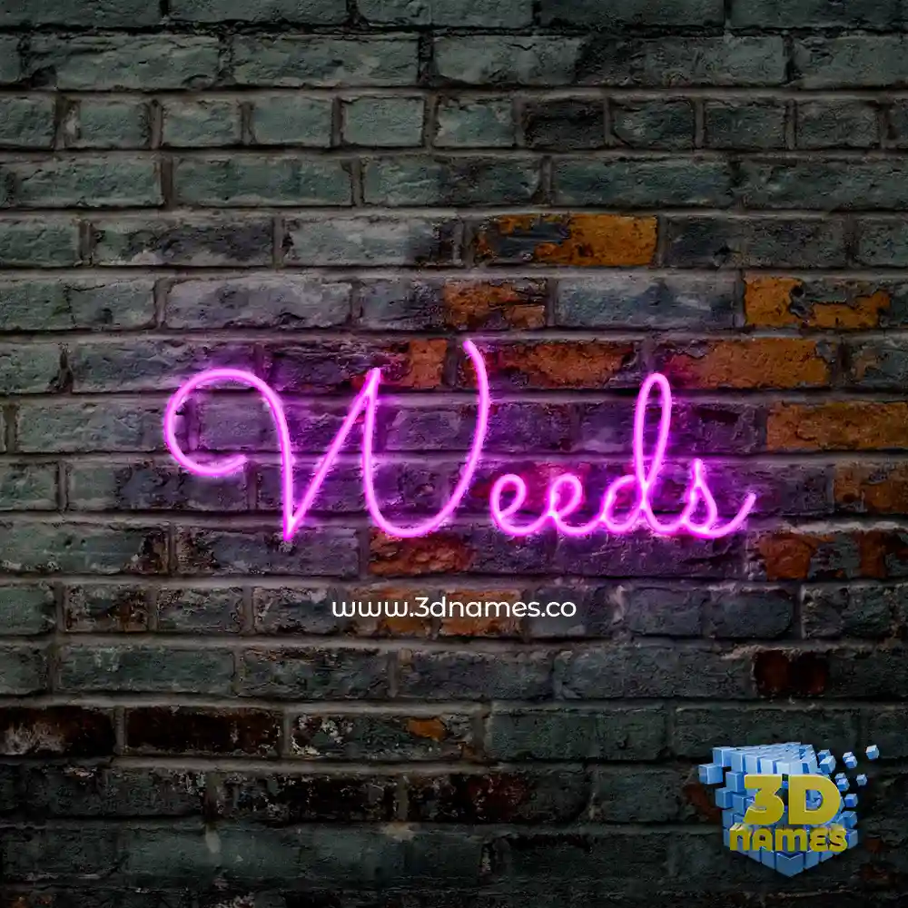 weeds in Pink Neon style - 3D name wallpaper