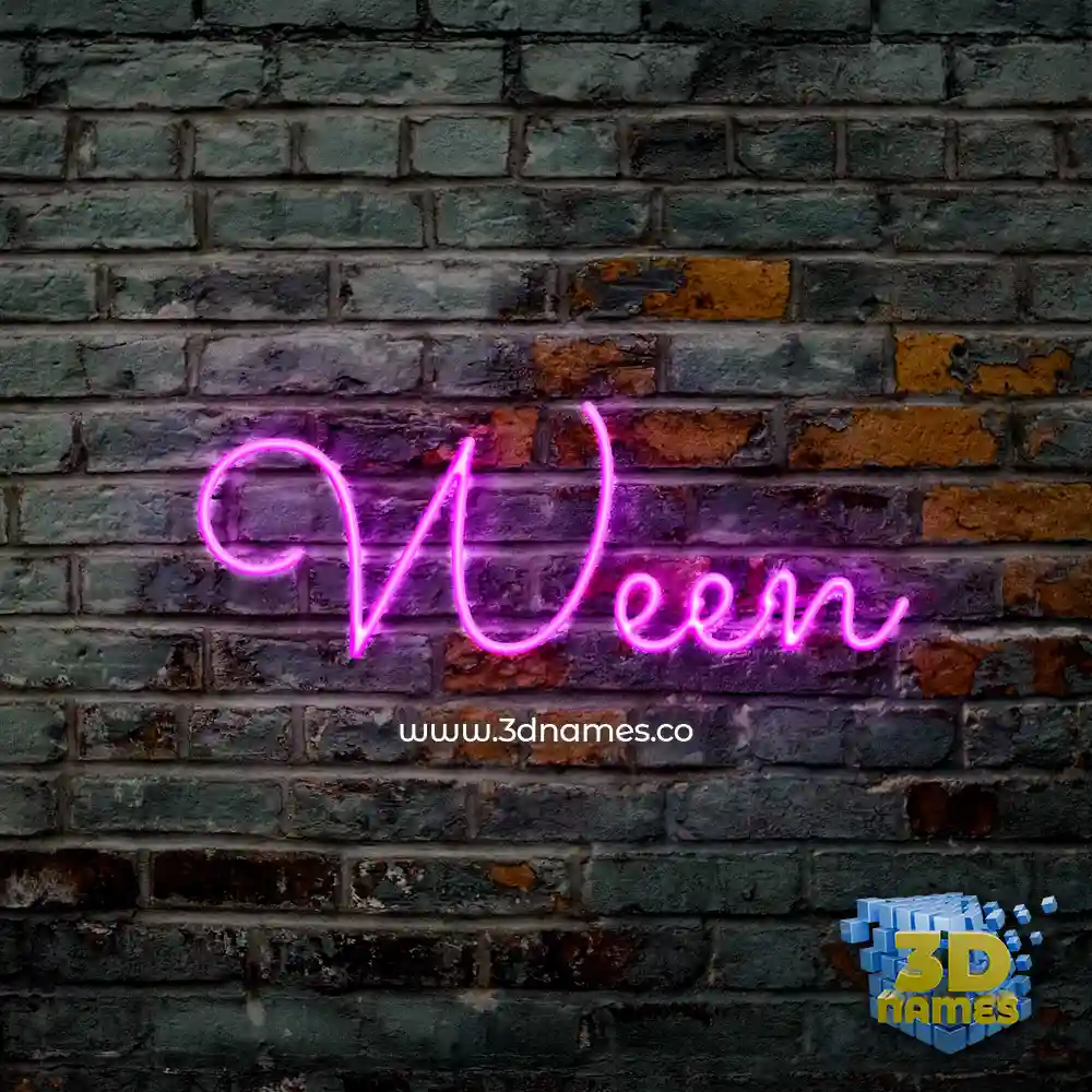 ween in Pink Neon style - 3D name wallpaper