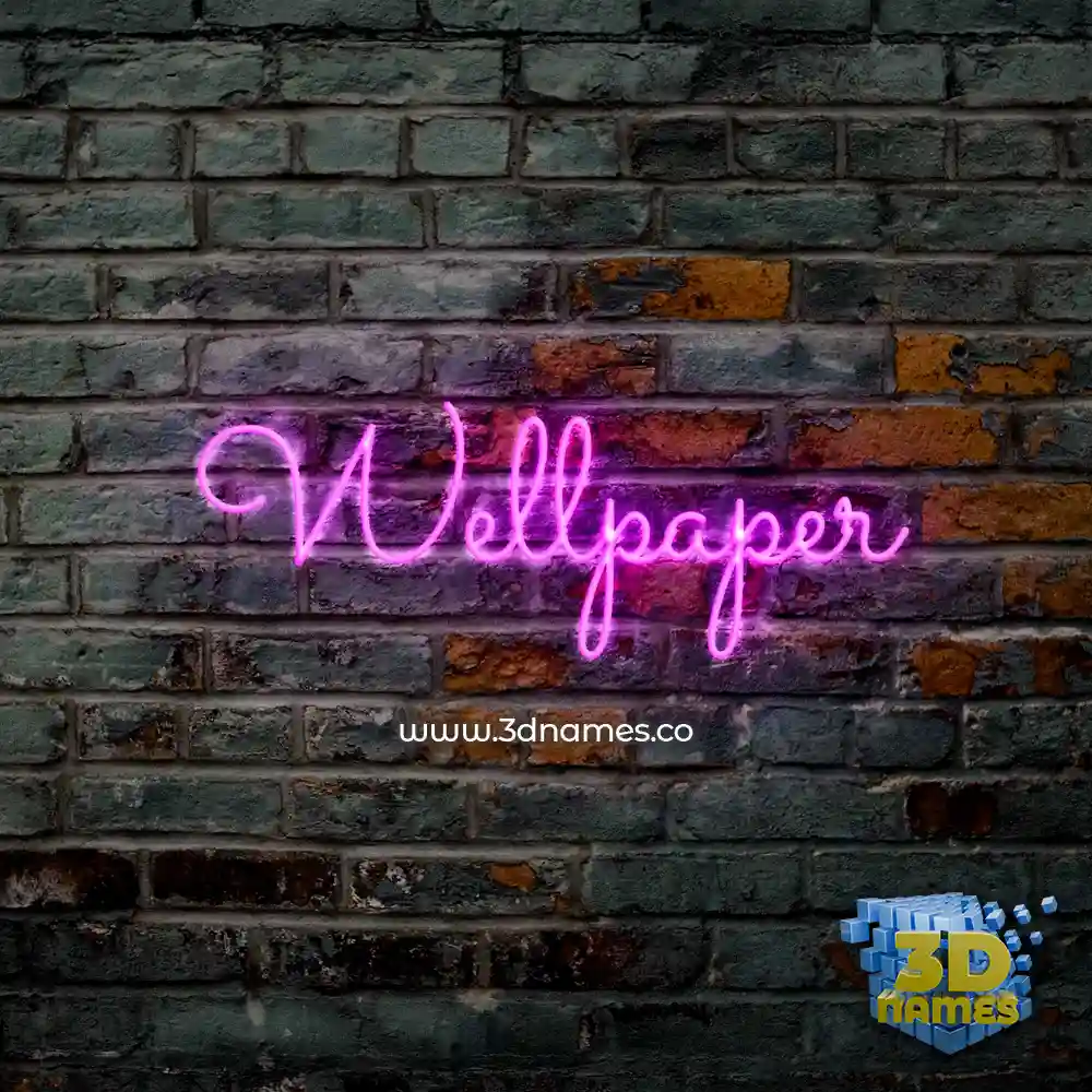 wellpaper in Pink Neon style - 3D name wallpaper