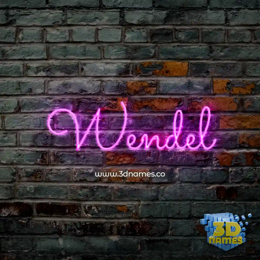 wendel in Pink Neon style - 3D name wallpaper