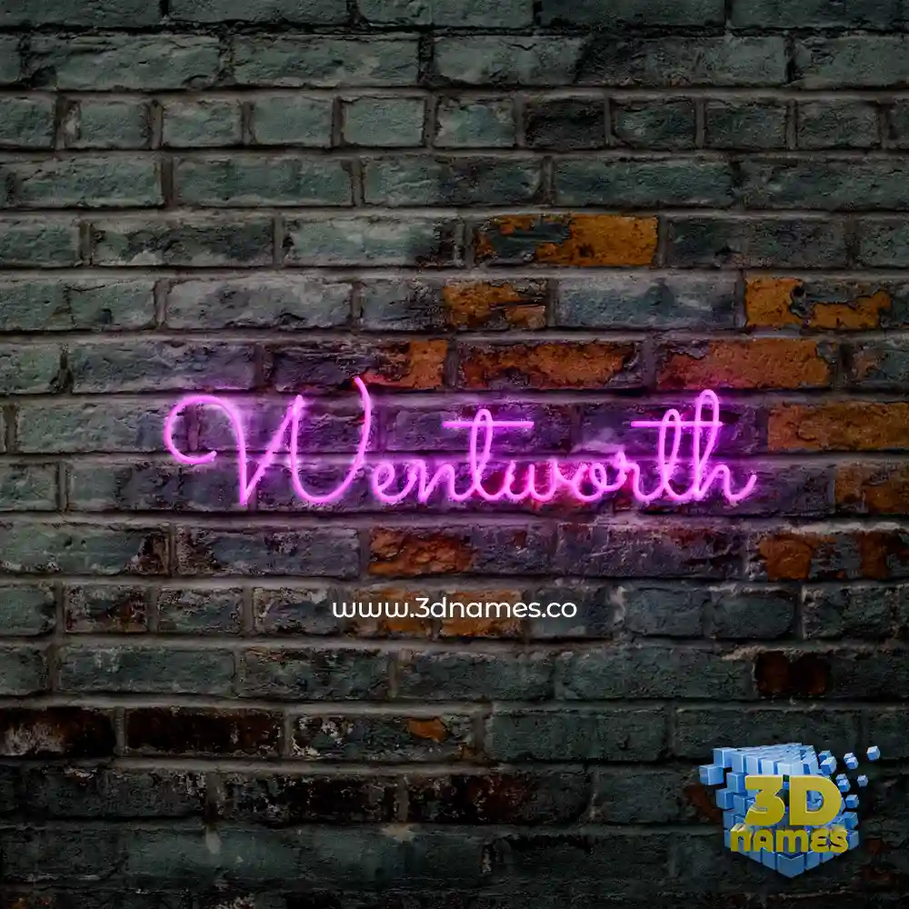 wentworth in Pink Neon style - 3D name wallpaper