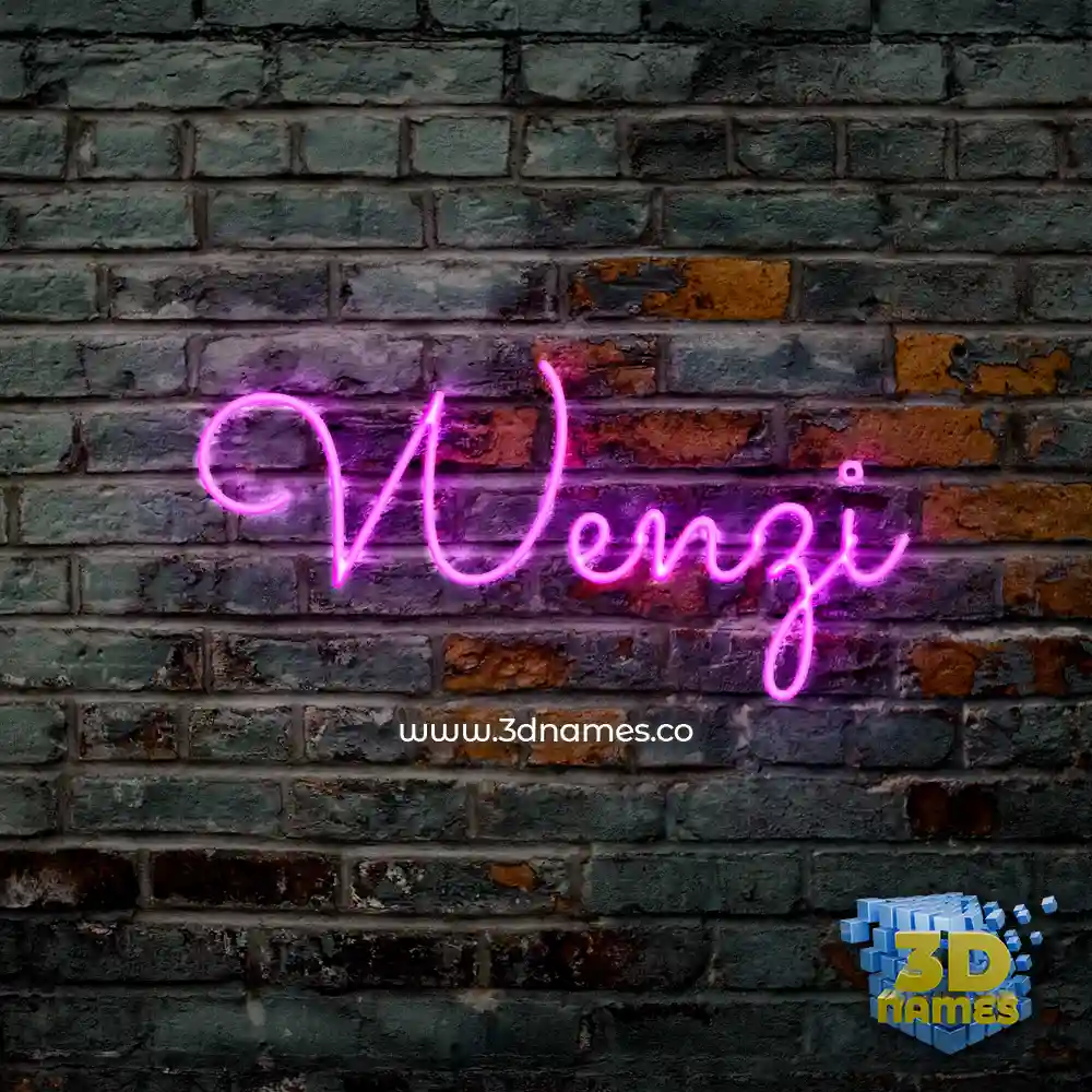 wenzi in Pink Neon style - 3D name wallpaper