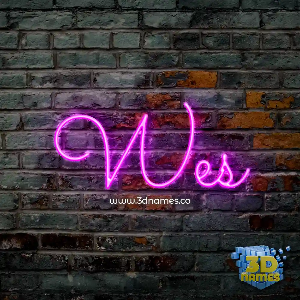 wes in Pink Neon style - 3D name wallpaper