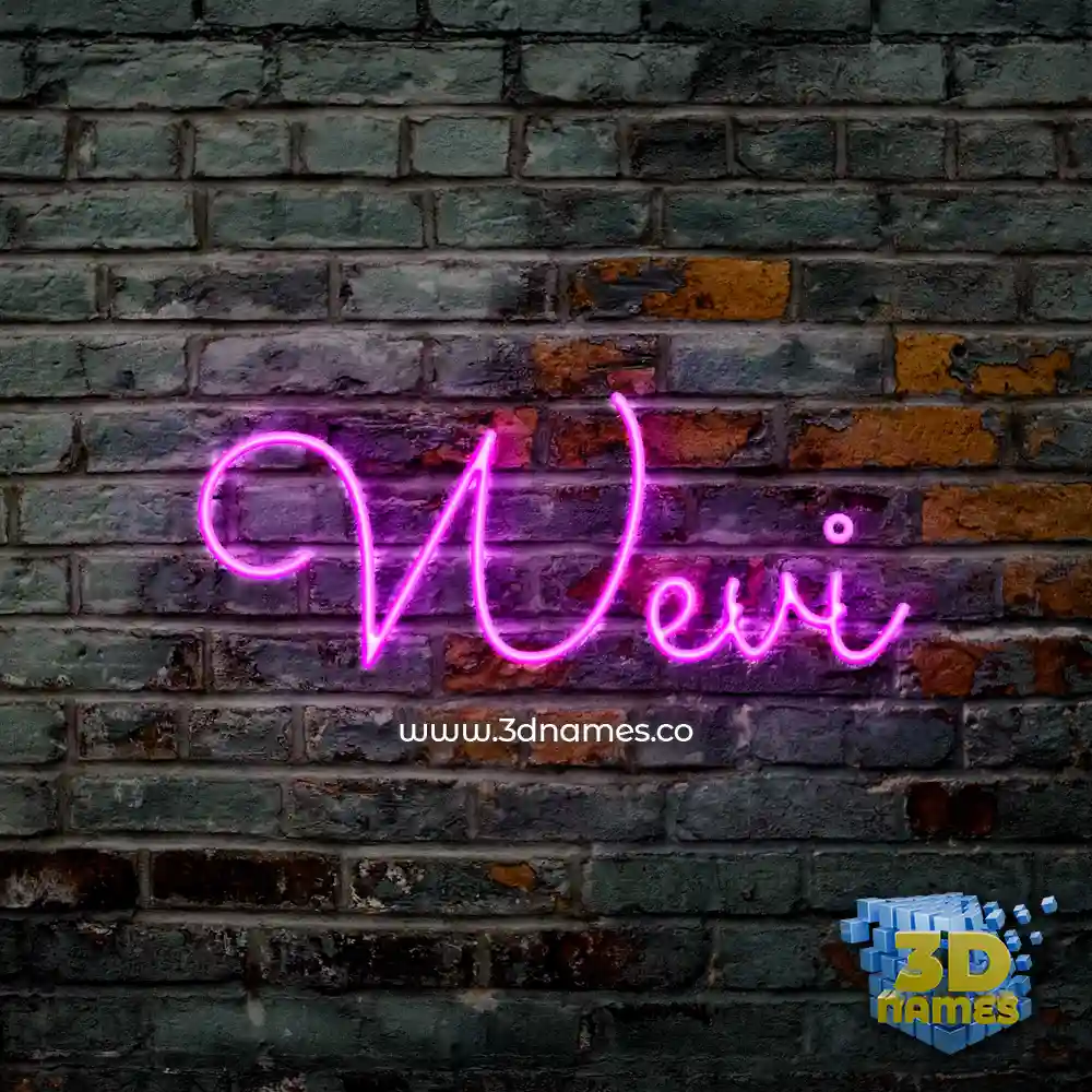 wevi in Pink Neon style - 3D name wallpaper