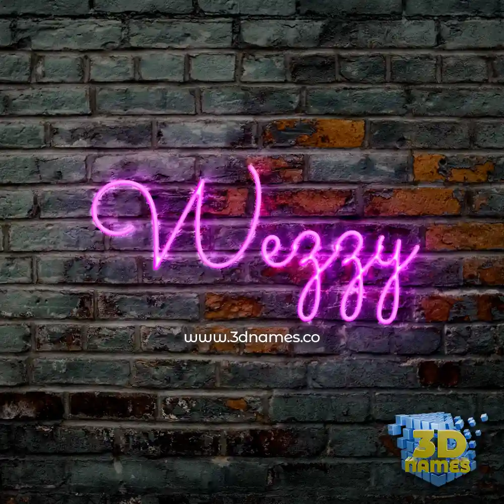 wezzy in Pink Neon style - 3D name wallpaper