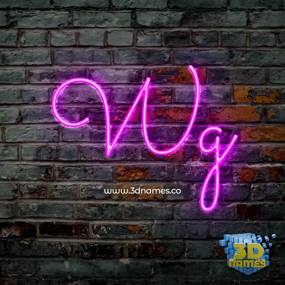 wg in Pink Neon style - 3D name wallpaper