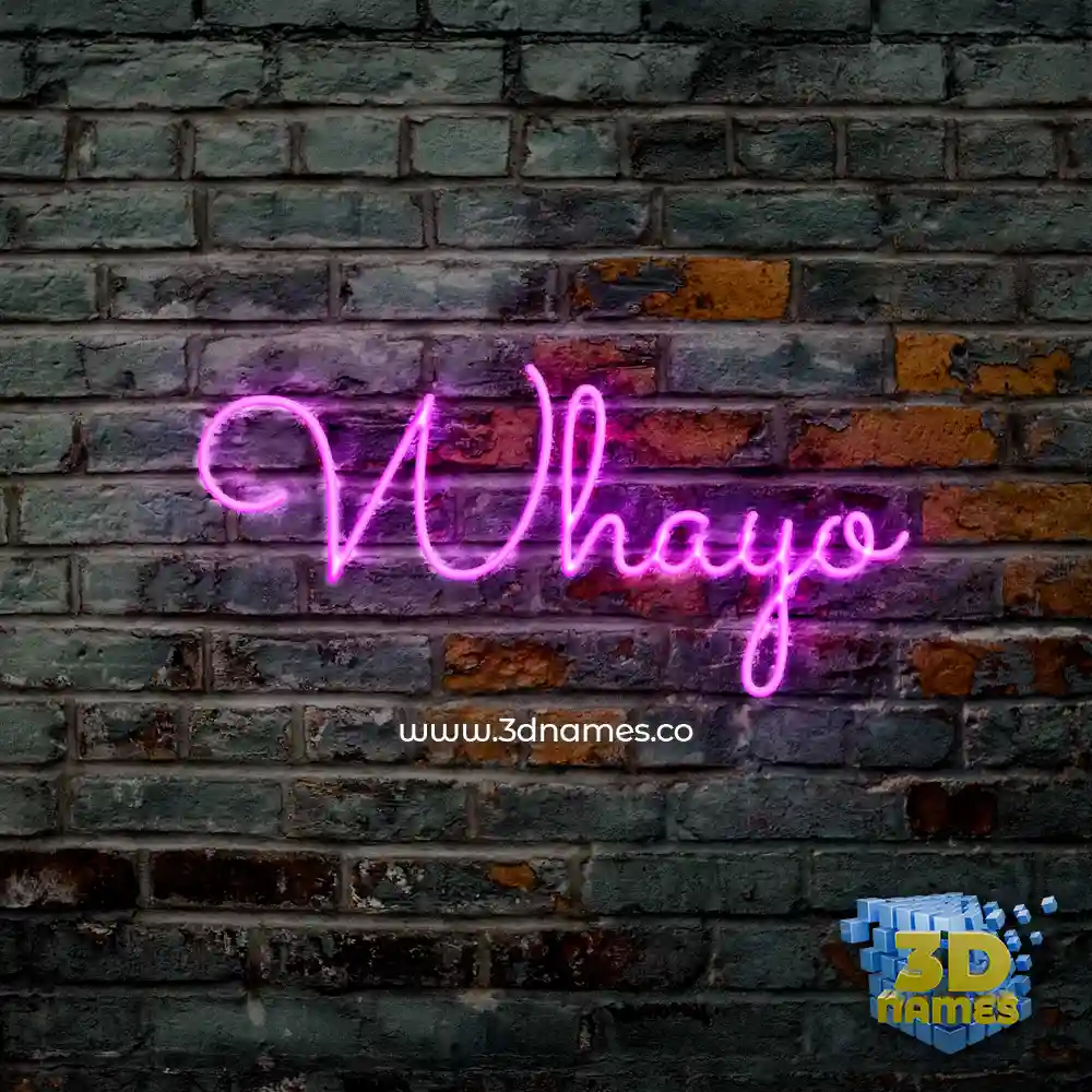 whayo in Pink Neon style - 3D name wallpaper