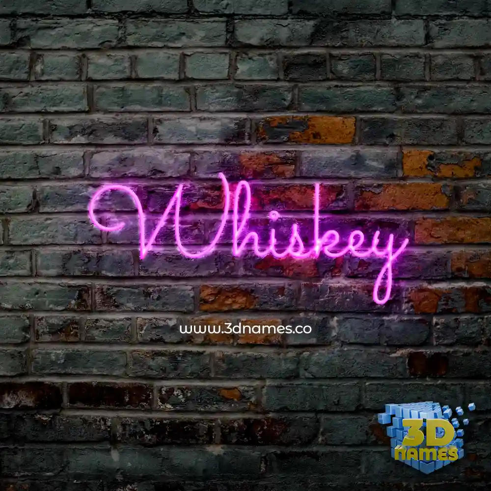 whiskey in Pink Neon style - 3D name wallpaper