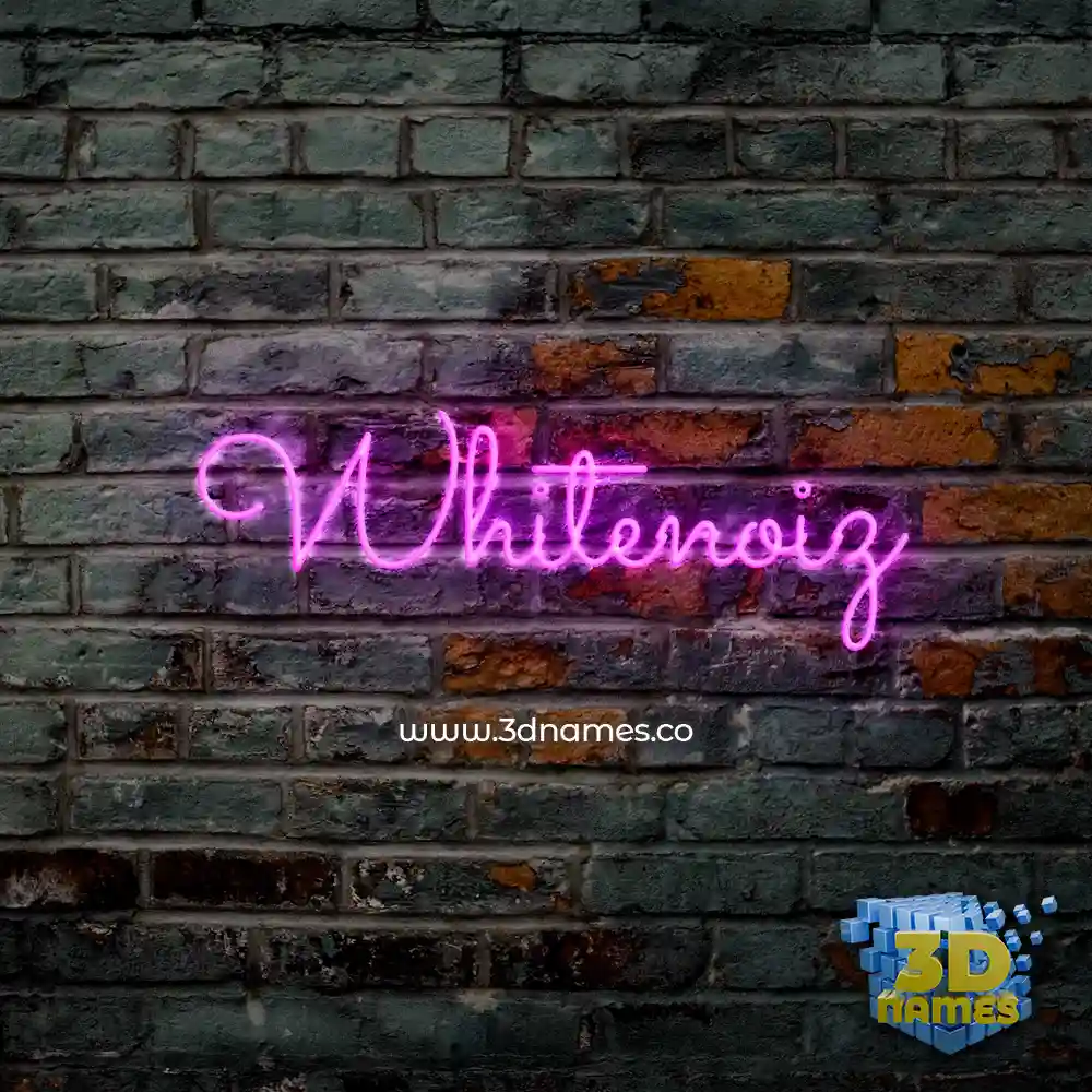 whitenoiz in Pink Neon style - 3D name wallpaper