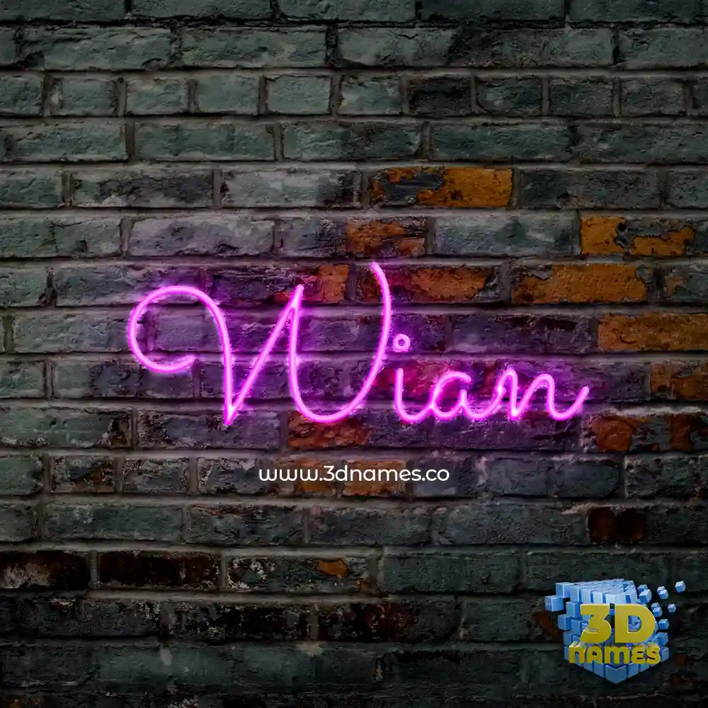 wian in Pink Neon style - 3D name wallpaper