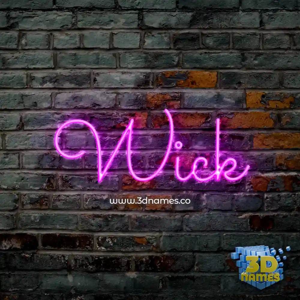 wick in Pink Neon style - 3D name wallpaper