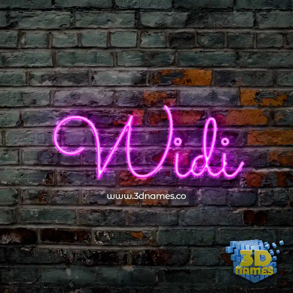 widi in Pink Neon style - 3D name wallpaper