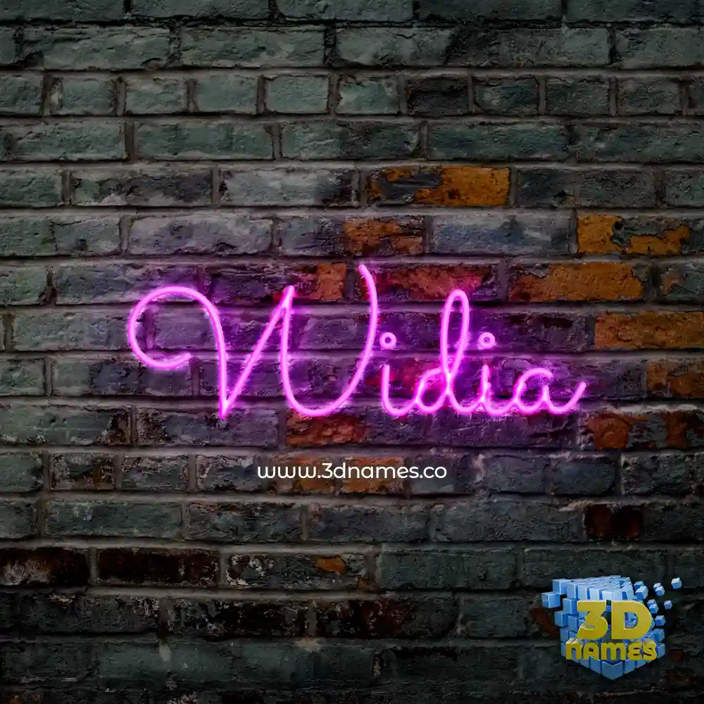 widia in Pink Neon style - 3D name wallpaper