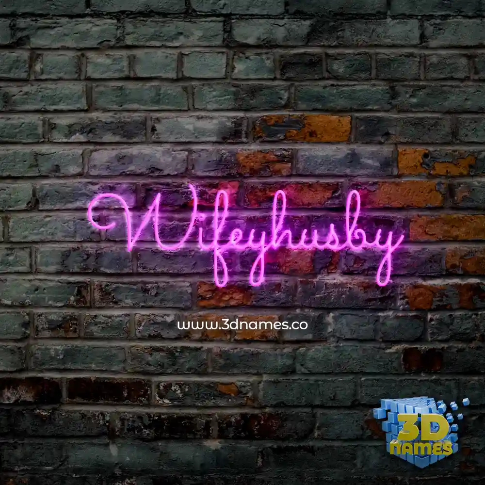 wifeyhusby in Pink Neon style - 3D name wallpaper