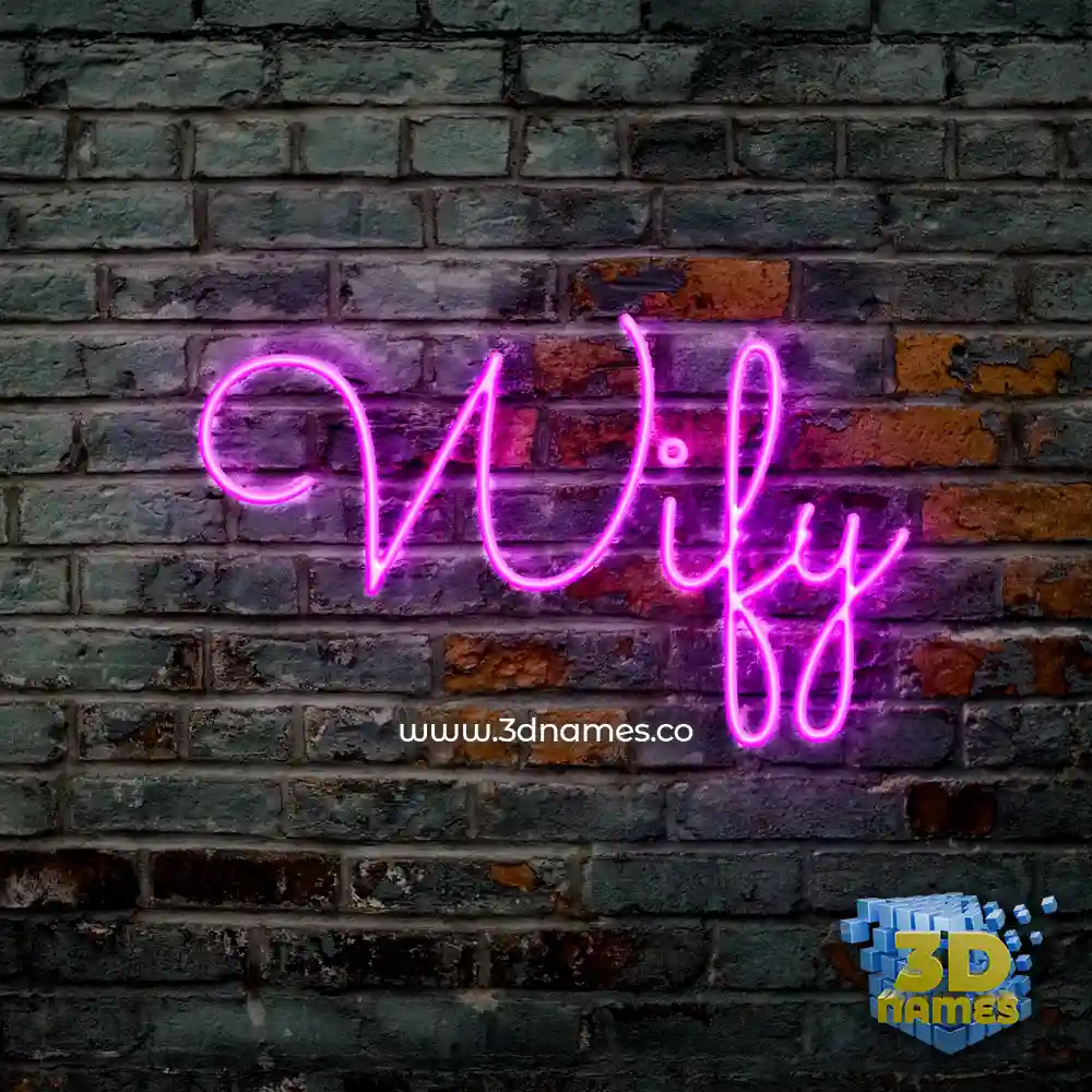 wify in Pink Neon style - 3D name wallpaper