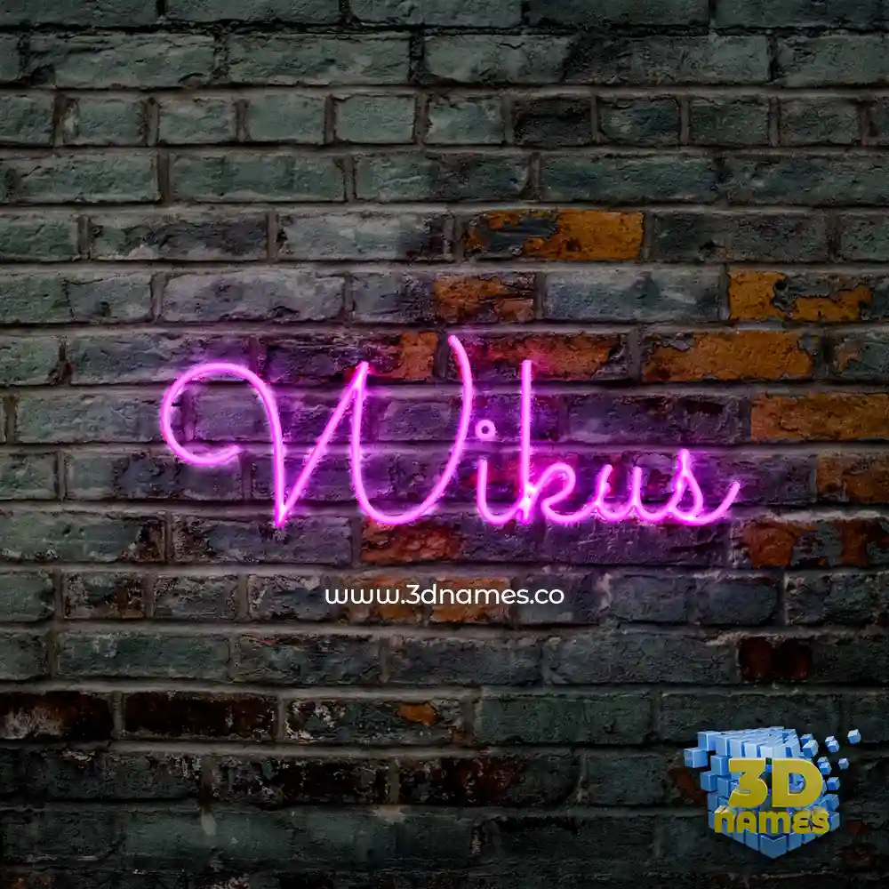 wikus in Pink Neon style - 3D name wallpaper