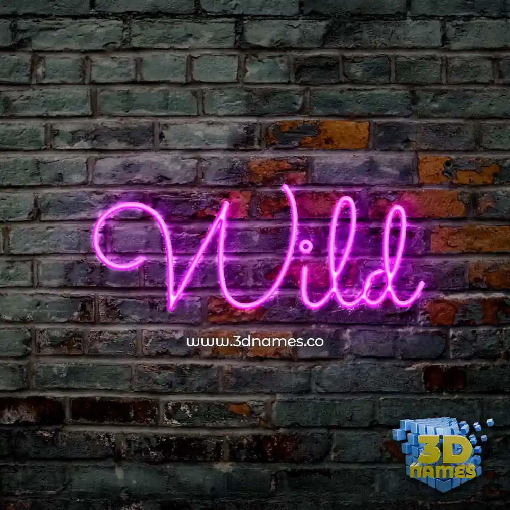 wild in Pink Neon style - 3D name wallpaper