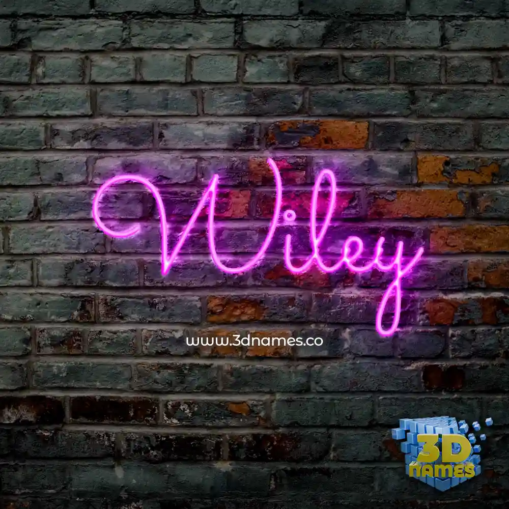wiley in Pink Neon style - 3D name wallpaper