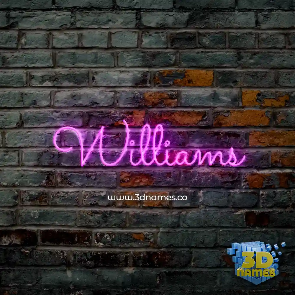 williams in Pink Neon style - 3D name wallpaper