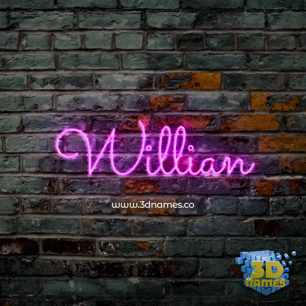willian in Pink Neon style - 3D name wallpaper