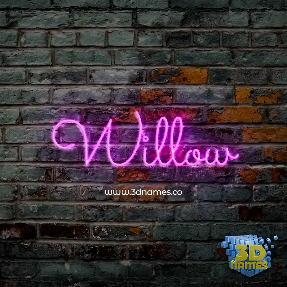 willow in Pink Neon style - 3D name wallpaper