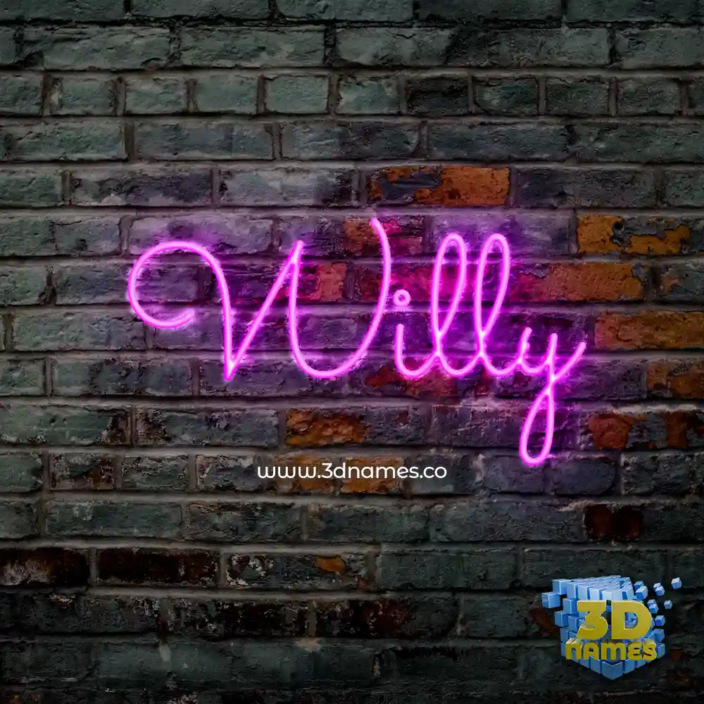 willy in Pink Neon style - 3D name wallpaper