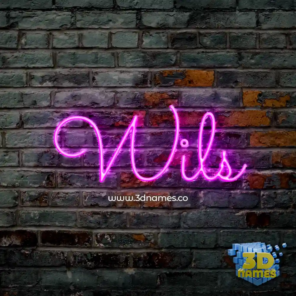 wils in Pink Neon style - 3D name wallpaper
