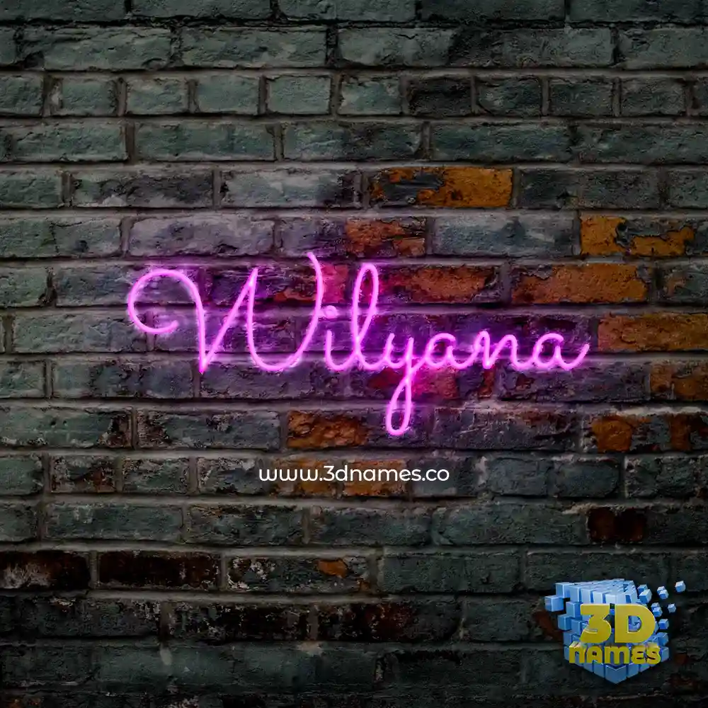 wilyana in Pink Neon style - 3D name wallpaper