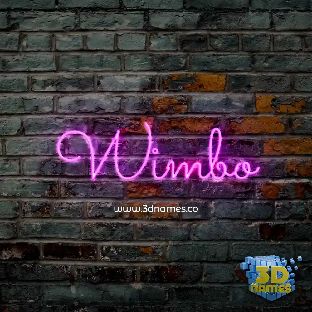 wimbo in Pink Neon style - 3D name wallpaper