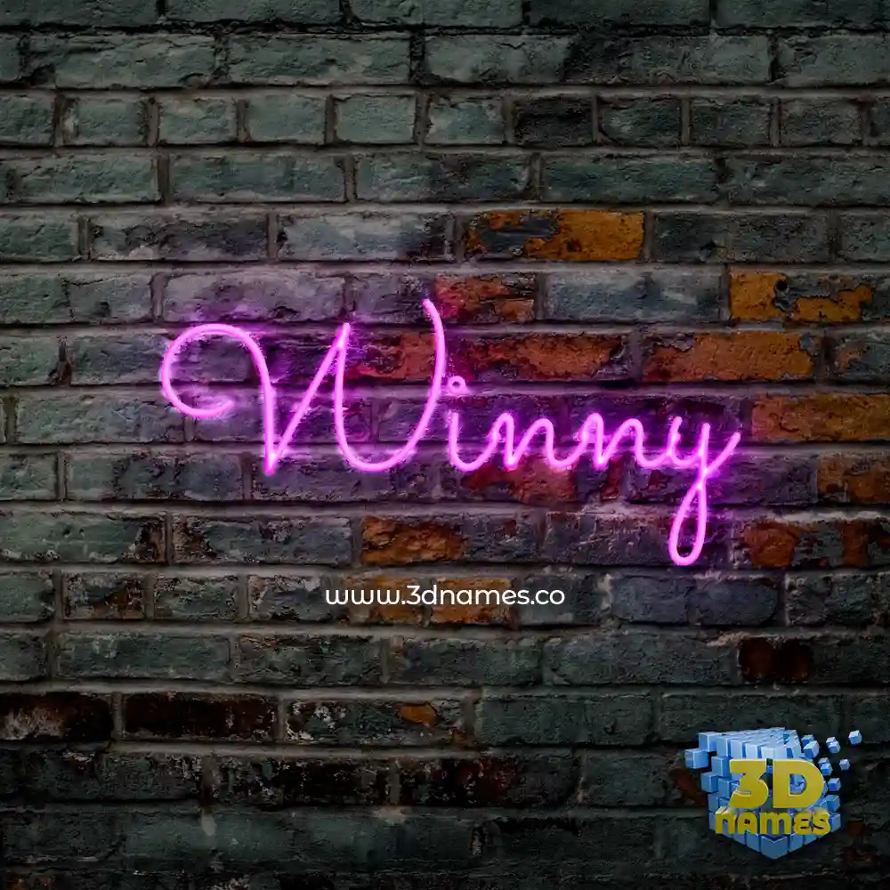 winny in Pink Neon style - 3D name wallpaper