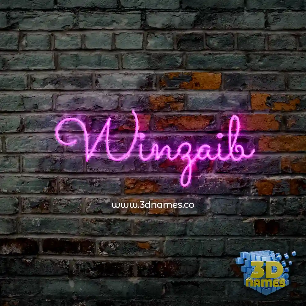 winzaib in Pink Neon style - 3D name wallpaper