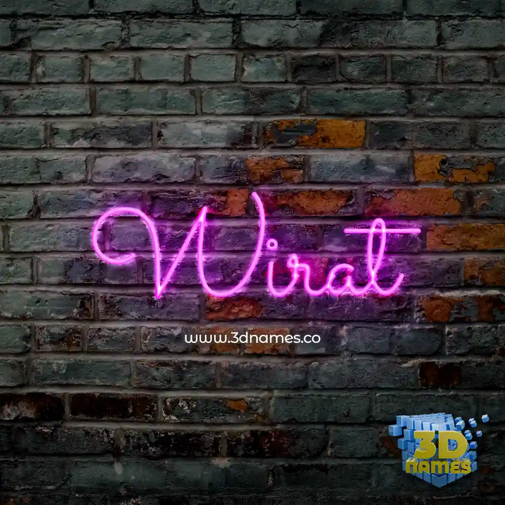 wirat in Pink Neon style - 3D name wallpaper