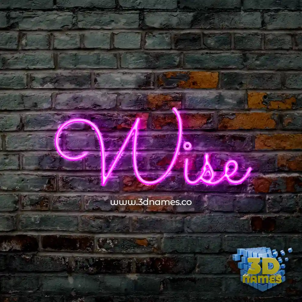 wise in Pink Neon style - 3D name wallpaper