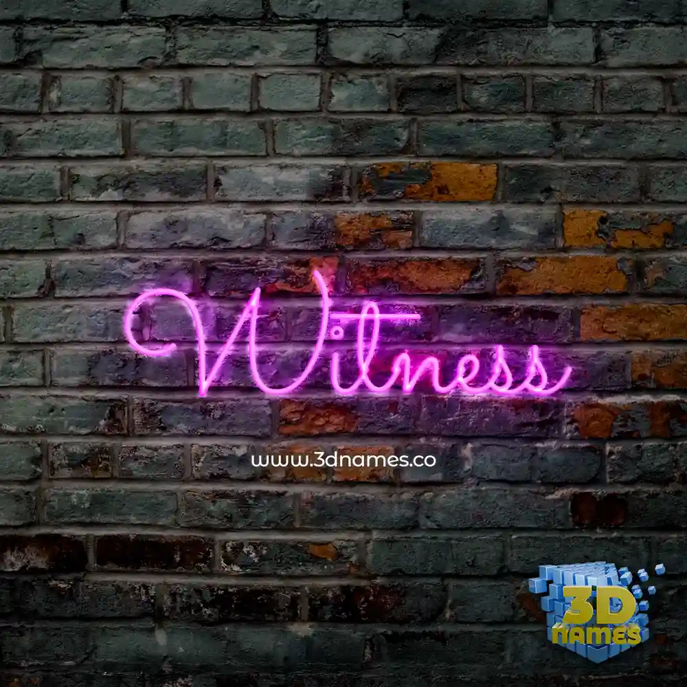 witness in Pink Neon style - 3D name wallpaper