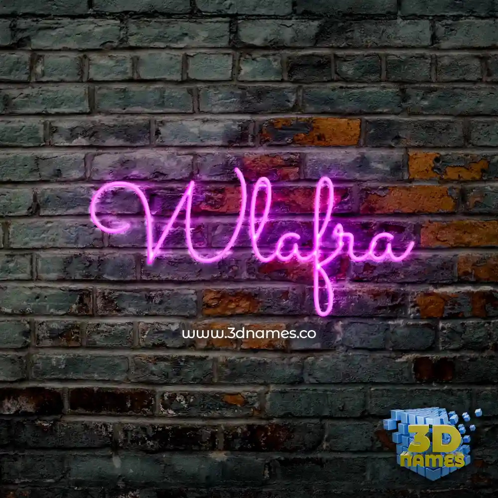 wlafra in Pink Neon style - 3D name wallpaper