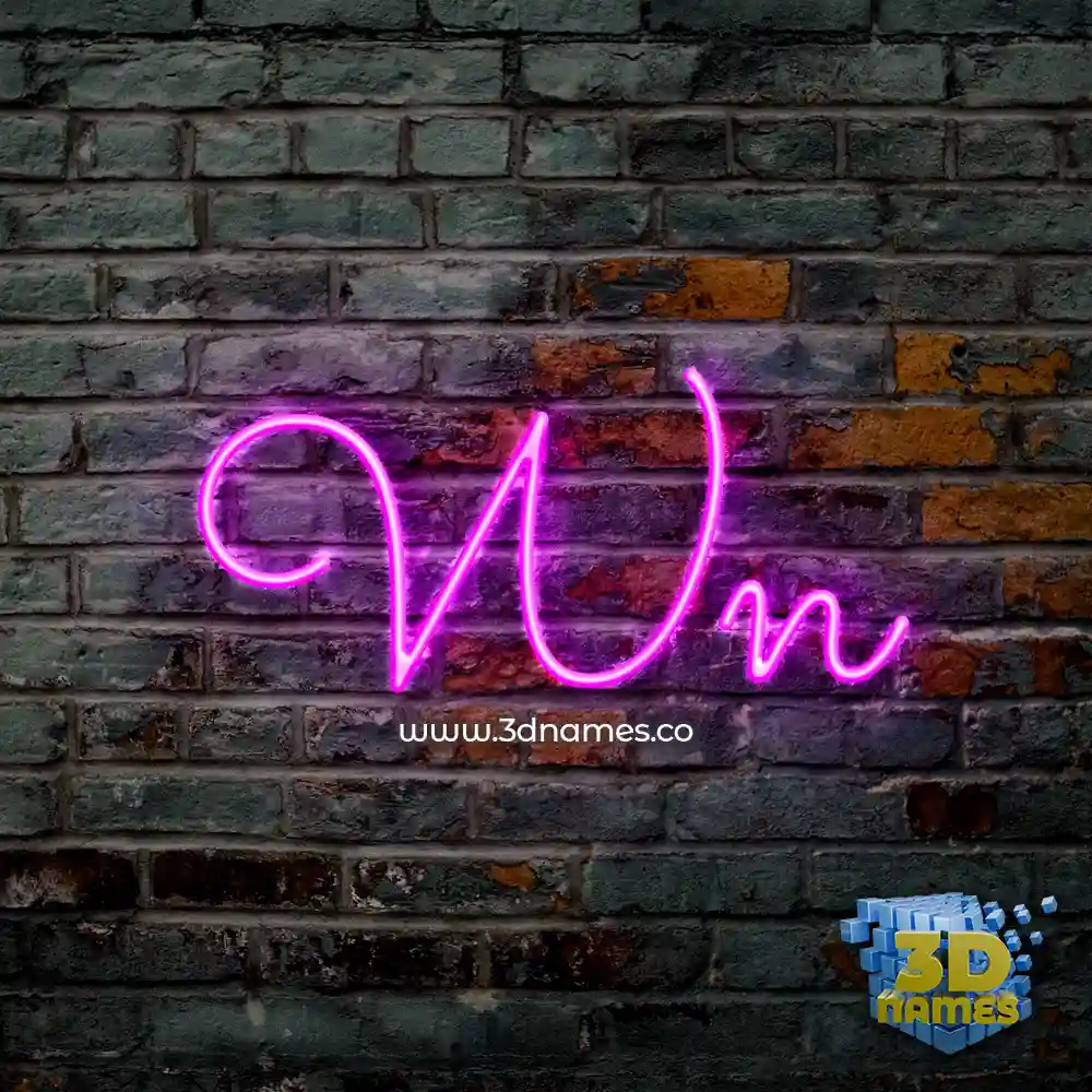 wn in Pink Neon style - 3D name wallpaper
