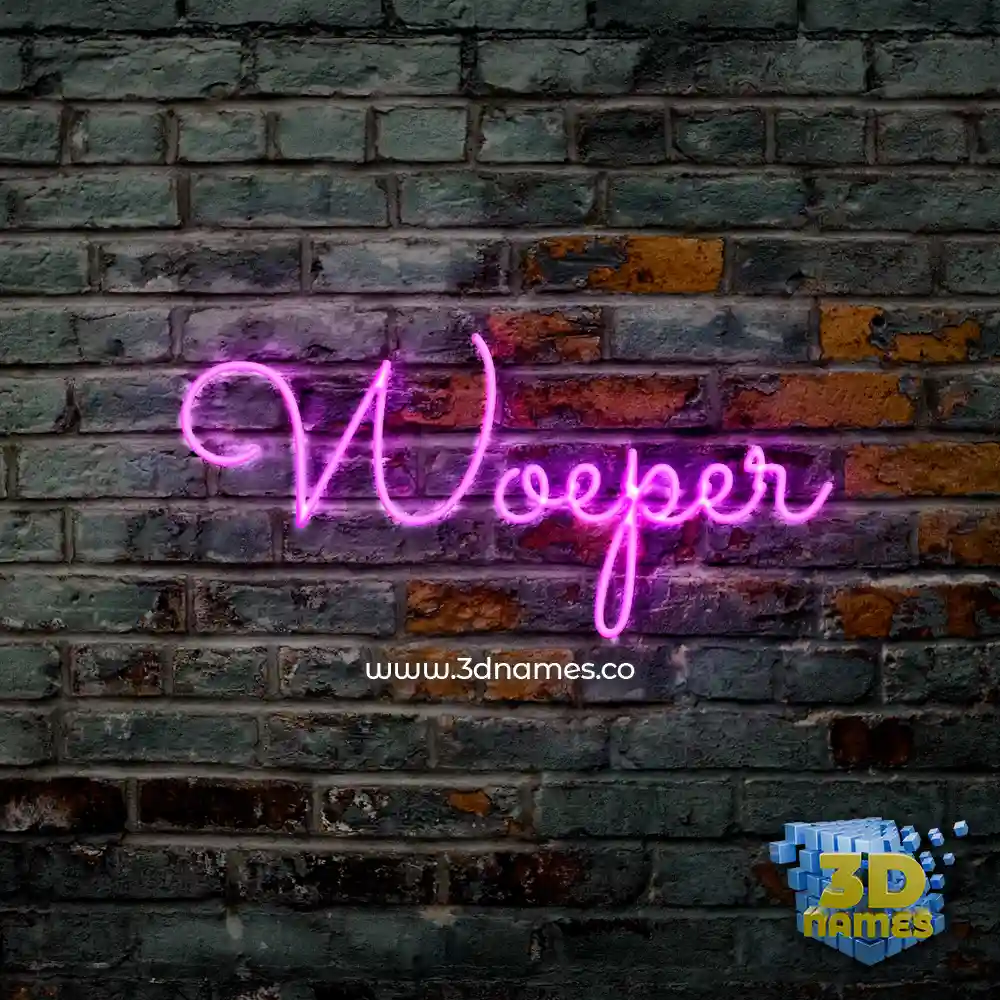 woeper in Pink Neon style - 3D name wallpaper