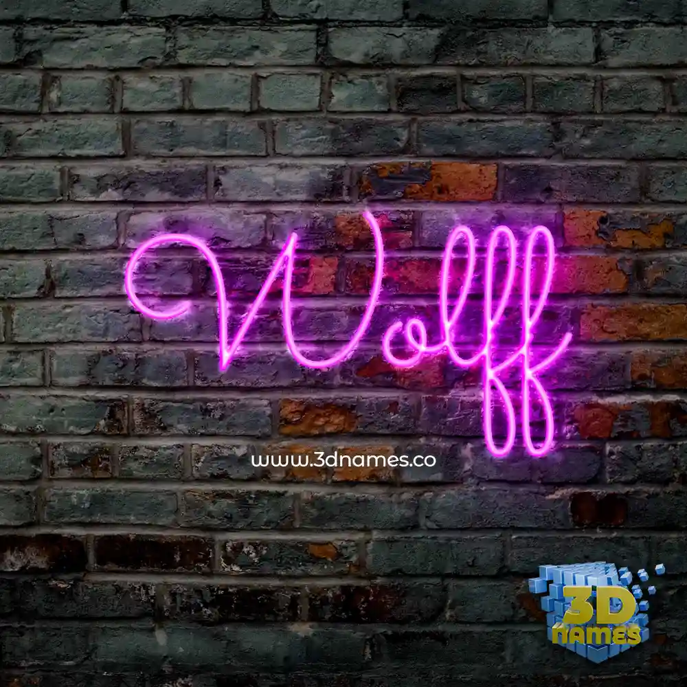 wolff in Pink Neon style - 3D name wallpaper
