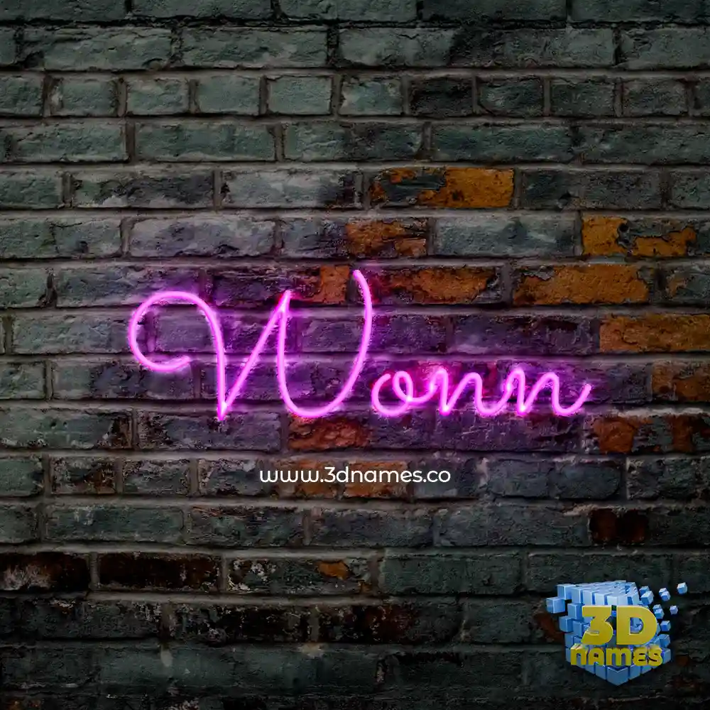 wonn in Pink Neon style - 3D name wallpaper