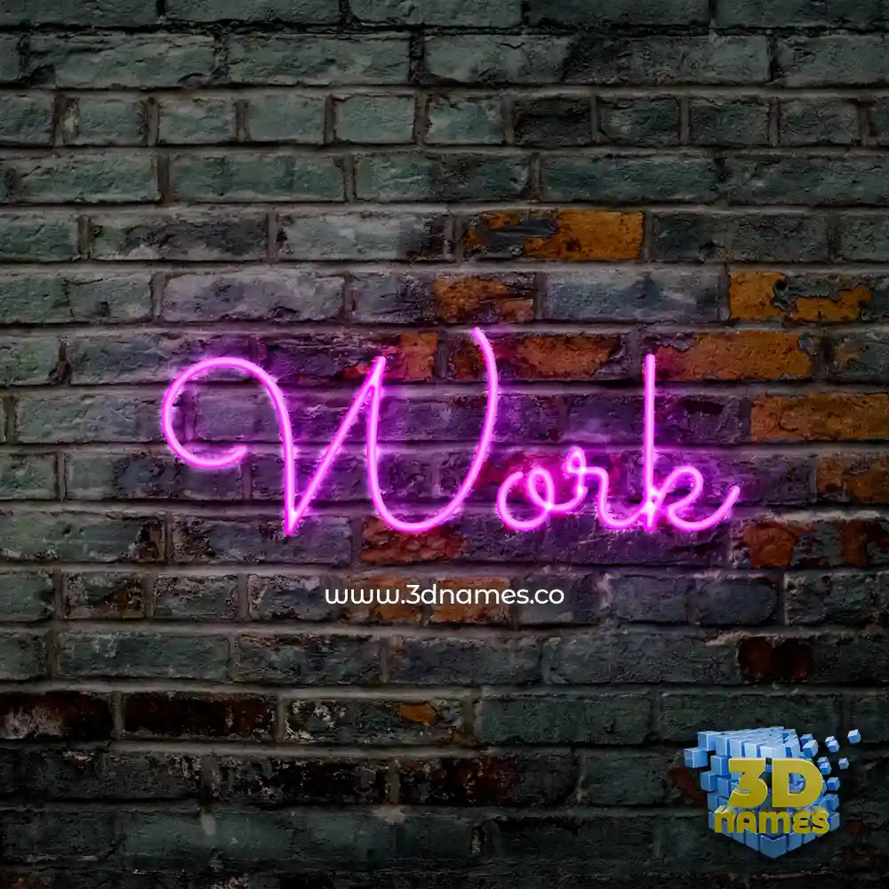 work in Pink Neon style - 3D name wallpaper