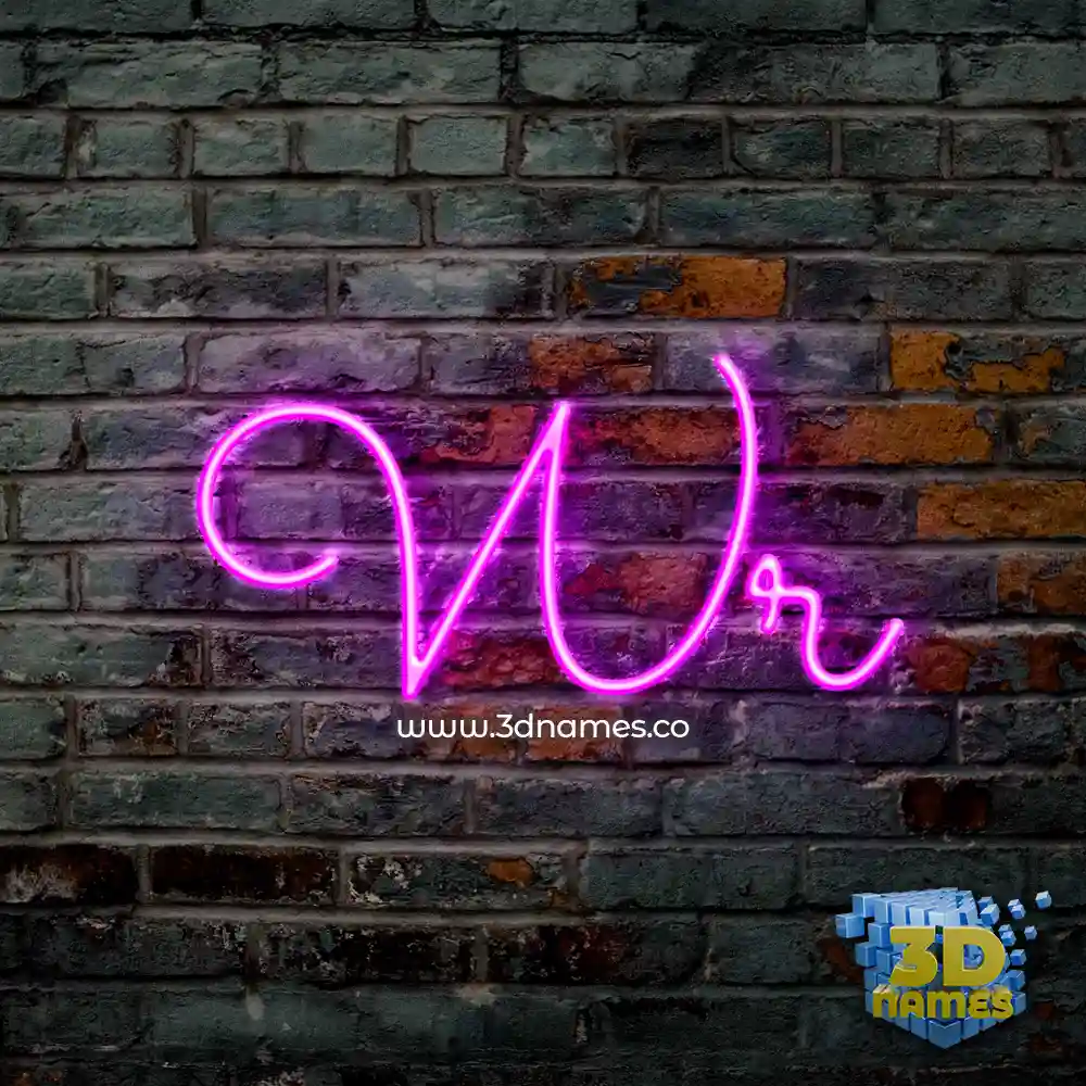 wr in Pink Neon style - 3D name wallpaper