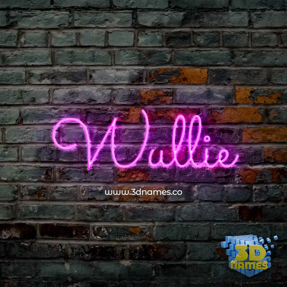 wullie in Pink Neon style - 3D name wallpaper