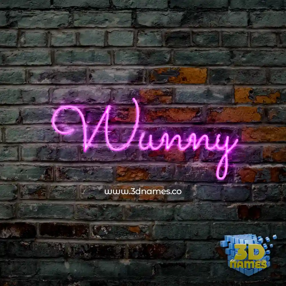 wunny in Pink Neon style - 3D name wallpaper