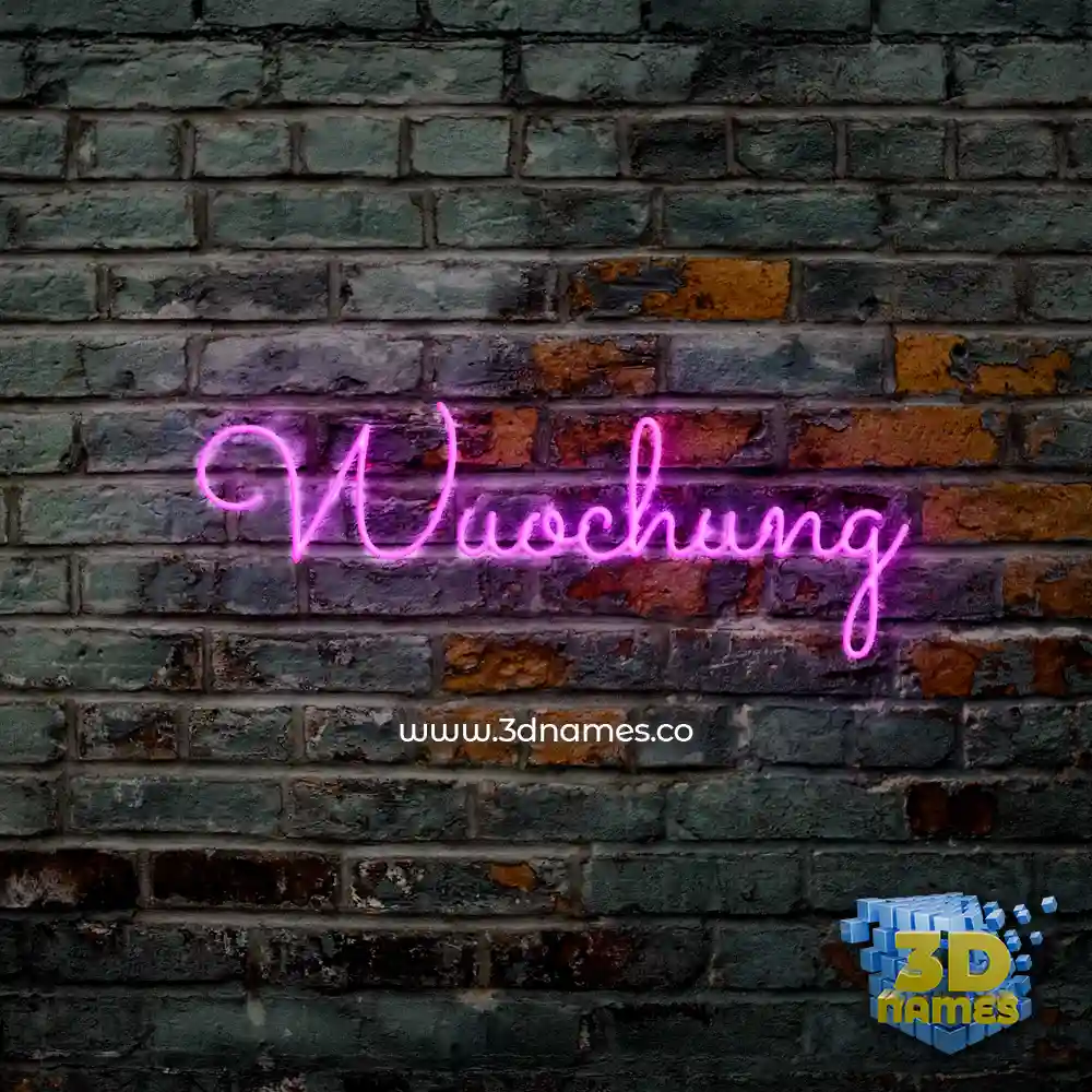 wuochung in Pink Neon style - 3D name wallpaper