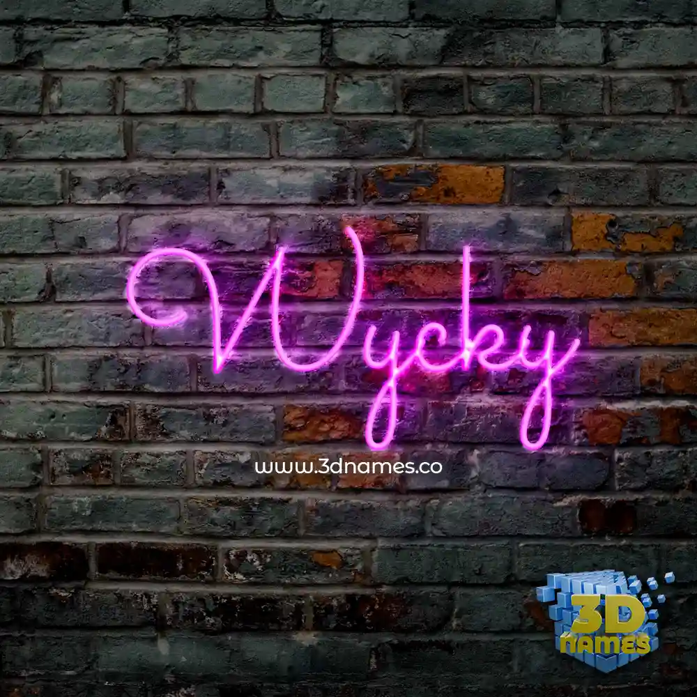 wycky in Pink Neon style - 3D name wallpaper