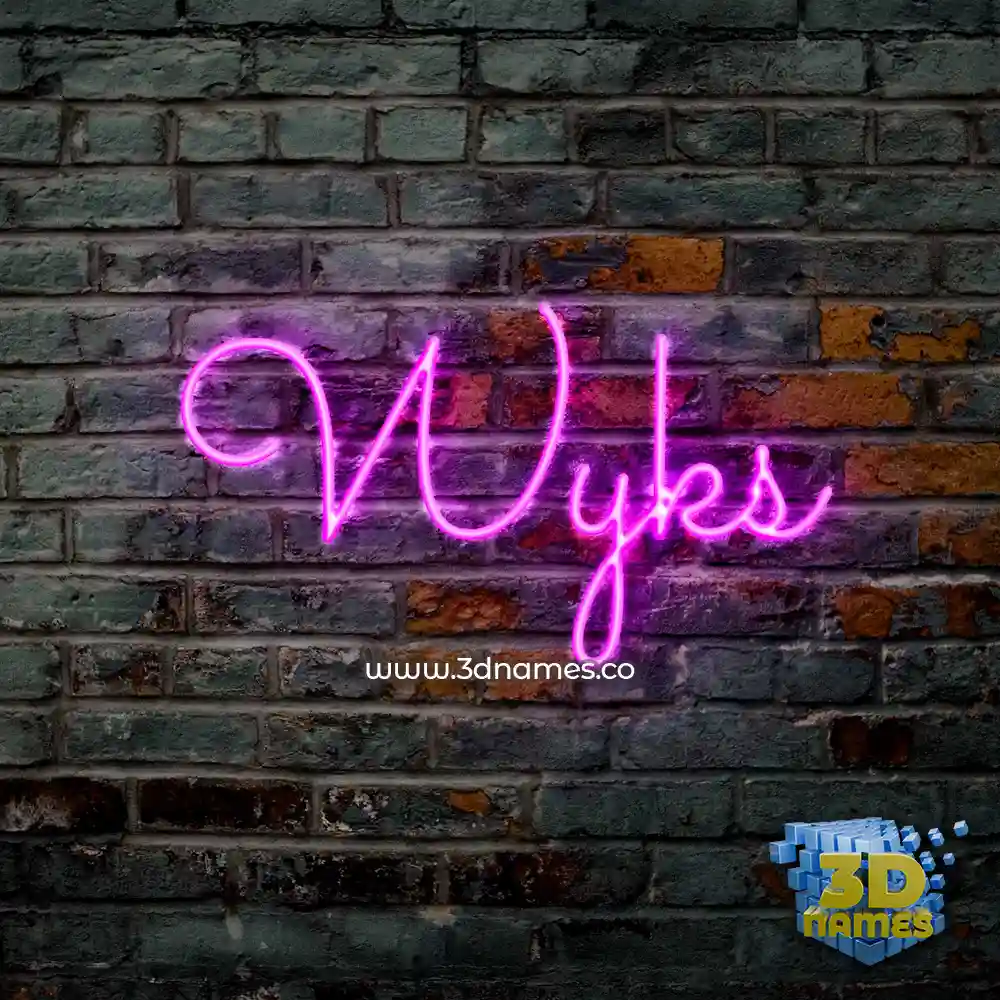 wyks in Pink Neon style - 3D name wallpaper