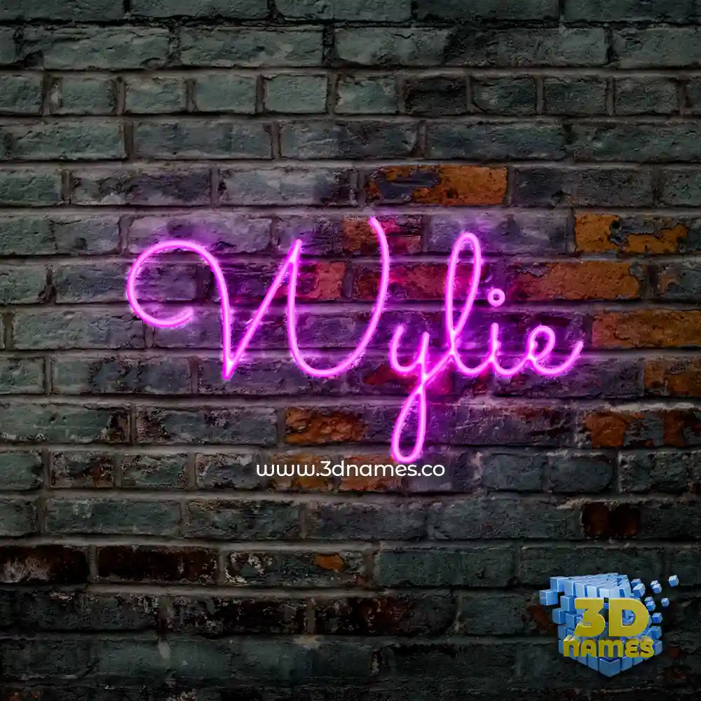 wylie in Pink Neon style - 3D name wallpaper