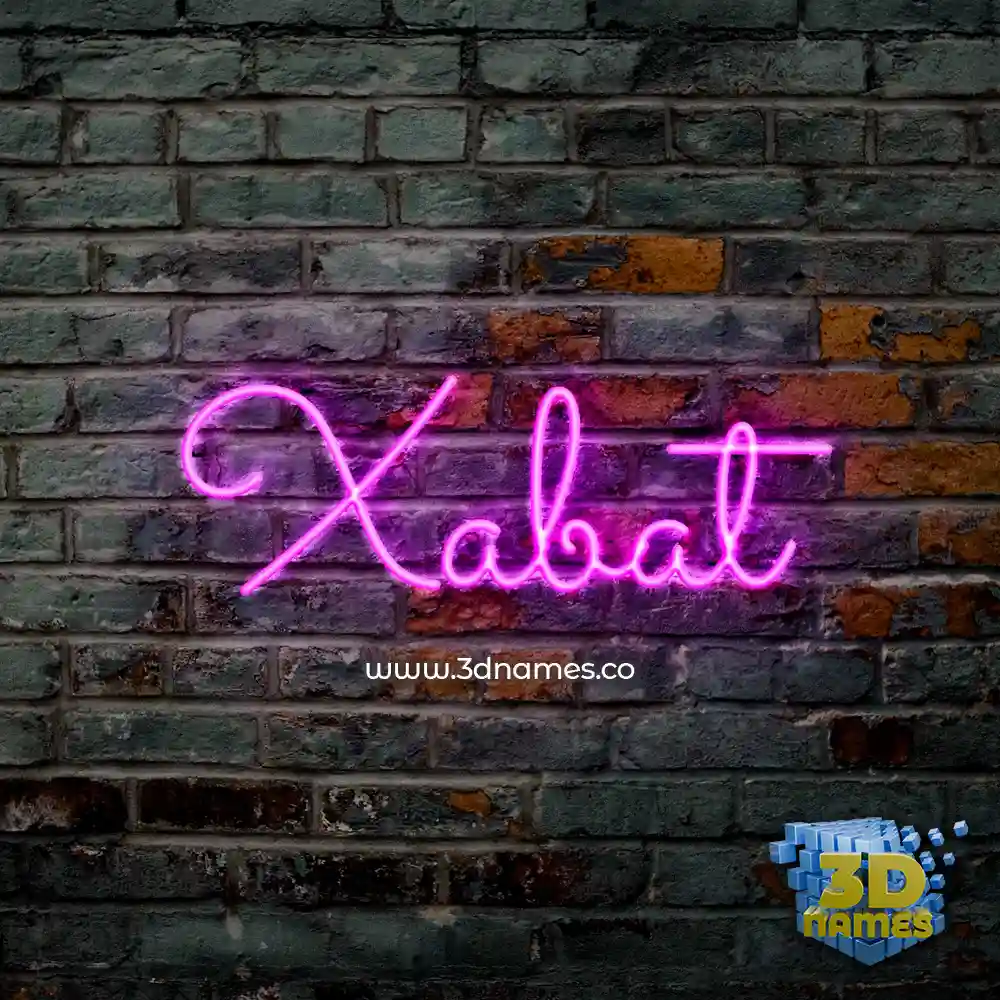 xabat in Pink Neon style - 3D name wallpaper