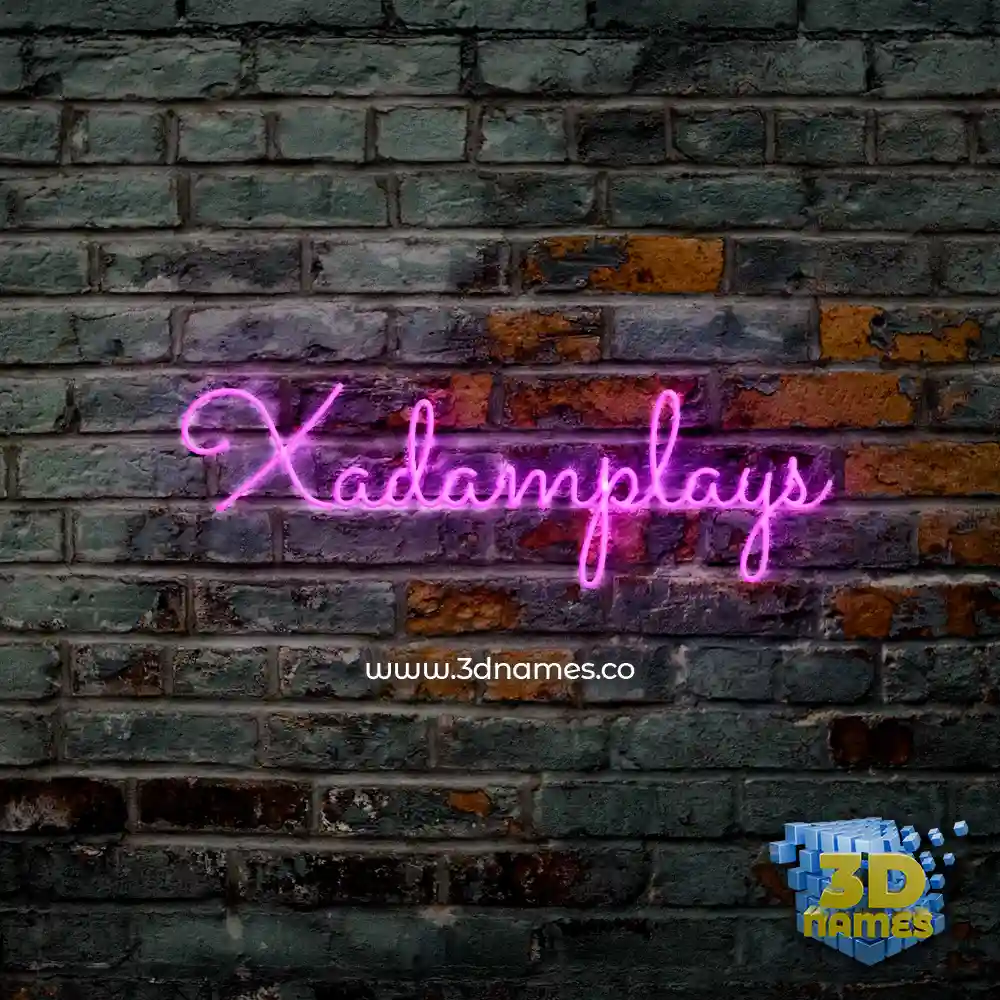 xadamplays in Pink Neon style - 3D name wallpaper